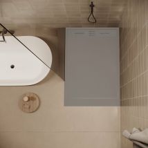 Piatto doccia ultrasottile 80 x 140 cm SALVI in SoliCast finitura ardesia grigio