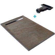 Marmox - Piatto doccia a canaletta 90 x 90 cm in pietra naturale - rame