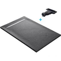 Marmox - Piatto doccia a canale 120 x 90 cm in pietra naturale - roccia marina