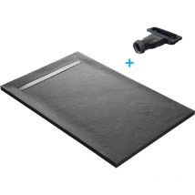 Marmox - Piatto doccia a canale 100 x 100 cm in pietra naturale - roccia marina