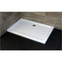 Bricoshop24 - Piatto Doccia Acrilico 70 80 90 100 120 140 5cm Rettangolare Bianco con Piletta - Dimensione Piatto 70x90