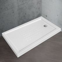 Essence Arredo Bagno - Piatto doccia acrilico bianco scarico incluso ultraslim altezza 5.5cm, dimensioni 70x90