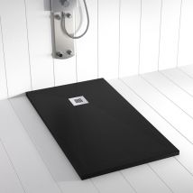 Shower Online - Piatto doccia in Resina ples Nero antiscivolo - 70x200 cm - Griglia + Valvola gratis