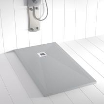 Shower Online - Piatto doccia in Resina ples Grigio antiscivolo - 90x140 cm - Griglia + Valvola gratis
