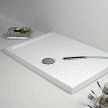 Azzurra - Piatto Doccia ferdy 70x90xh6,5 cm Bianco Con Bordo - Superficie Antiscivolo