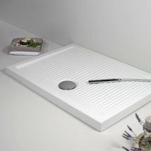 Azzurra - Piatto Doccia 80x140xh6.5 cm ferdy Bianco Con Bordo - Superficie Antiscivolo