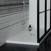 Tamanaco - Piatto Doccia Bianco 80x140xh5 cm Velvet - Con Bordo - Rettangolare - Acrilico