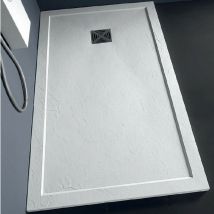 Tamanaco - Piatto Doccia 72x90xh3,3 cm Bianco con Bordo Piletta di Scarico Inclusa