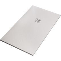 Piatto doccia in marmoresina bianco effetto pietra cemento passion, seleziona misura 75x90