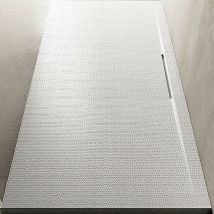 Incanthoo - Piatto Doccia 100x160 cm Bianco - Puntinato 3D Composto di Resina e Minerali H3 cm Quadrato