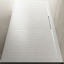 Incanthoo - Piatto Doccia 80x180 cm Bianco Puntinato Rilievo 3D Composto di Resina e Minerali H3 cm