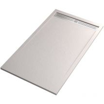 Olimpo Docce - Piatto doccia in marmoresina bianco effetto pietra cemento relax, seleziona misura 90x130