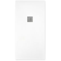 Hdcasa - Piatto doccia effetto pietra 70x100 Bianco marmoresina pieno piletta inclusa