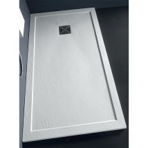 Tamanaco - Piatto doccia 90x90 h.3,3 in marmoresina con bordo bianco Flat di