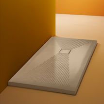 Incanthoo - Piatto Doccia In Ceramica Color Cappuccino 80 x 100 cm Ultraflat - 3 cmAntiscivolo - Antigraffio - Antibatterico