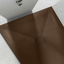 Incanthoo - Piatto Doccia In Ceramica Colore Cacao 80 x 80 cm Ultraflat - 3 cmAntiscivolo - Antigraffio - Antibatterico
