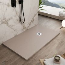 Olimpo Docce - Piatto doccia in marmoresina sabbia effetto pietra cemento plus, seleziona misura 80x100