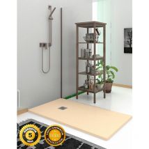 Ducha - Piatto doccia in Marmoresina ardesia. Tutto in un unico solido pezzo. effetto pietra Crema 100X130 Ral 1015