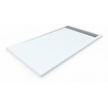 Allstone - Piatto doccia in marmoresina con cornice premium Tutte le taglie - 6 colori - Valvola e griglia regalo - Bianco (Ral. 9003) 70X140 cm