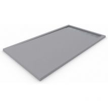 Allstone - Piatto doccia in marmoresina con cornice premium Tutte le taglie - 6 colori - Valvola e griglia regalo - Grigio Cemento Ral. 7037 90X140 cm