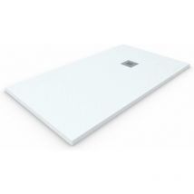 Allstone - Piatto doccia in marmoresina extra piatto Tutte le taglie - 6 colori - Valvola e griglia regalo - Bianco (Ral. 9003) 90X150 cm