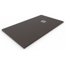 Allstone - Piatto doccia in marmoresina extra piatto Tutte le taglie - 6 colori - Valvola e griglia regalo - Cioccolato Ral. 8017 80X120 cm