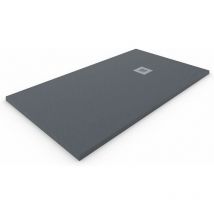 Allstone - Piatto doccia in marmoresina extra piatto Tutte le taglie - 6 colori - Valvola e griglia regalo - Grafite Ral. 7015 80X150 cm