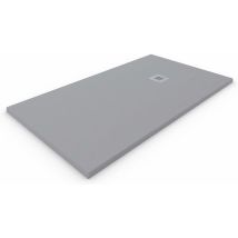 Allstone - Piatto doccia in marmoresina extra piatto Tutte le taglie - 6 colori - Valvola e griglia regalo - Grigio Cemento Ral. 7037 100X170 cm