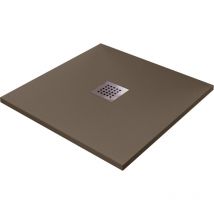 Bonussi - Piatto Doccia in Pietra 80x80 cm Ardesia Stone Central Marrone