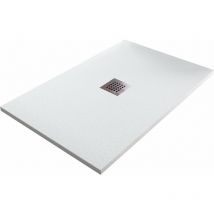 Bonussi - Piatto Doccia in Pietra 80x130 cm Ardesia Stone Central Bianco
