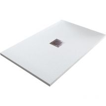 Bonussi - Piatto Doccia in Pietra 80x150 cm Ardesia Stone Central Bianco