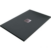 Bonussi - Piatto Doccia in Pietra 80x130 cm Ardesia Stone Central Grigio Antracite
