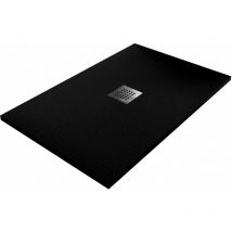 Bonussi - Piatto Doccia in Pietra 80x80 cm Ardesia Stone Central Nero