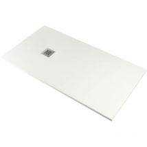 Piatto Doccia in Pietra Pedrinelli Ardesia Stone Side Bianco 70x90 cm