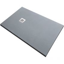 Solidstone - Piatto doccia in pietra alto 2,8 cm - Grigio cemento 80x120