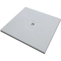 Solidstone - Piatto doccia in pietra alto 2,8cm - Bianco 100x100