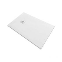 Solidstone - Piatto doccia in pietra alto 2,8cm - Bianco 80x140