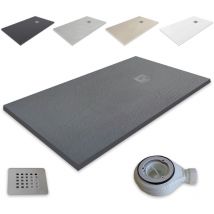 PIATTO DOCCIA IN RESINA EXTRA PIATTA outletaseo TUTTE LE MISURE DISPONIBILI- ANTISCIVOLO TEXT URA LAVAGNA【180x70, GIS GRAPHITE RAL-7015】- Include