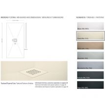 Thermiket - Piatto doccia in resina - Larghezza 120 - Nero Ral-9005 - 120x130 cm