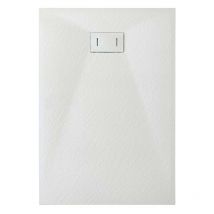 Giorgy - Piatto Doccia In smc Vetroresina Effetto Pietra h 2,6 Cm Con Piletta Di Scarico Inclusa 90-160 Bianco
