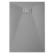 Giorgy - Piatto Doccia In smc Vetroresina Effetto Pietra h 2,6 Cm Con Piletta Di Scarico Inclusa 90-140 Grigio