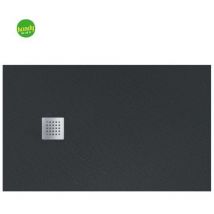 Barbottina - Piatto doccia rettangolare in marmoresina grafite modello stone free h2,8 cm 70x120