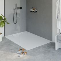 Piatto doccia lavoa Mineralguss - effetto pietra bianca opaca - dimensioni selezionabili 100x140cm