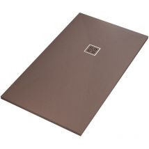 Olimpo Docce - Piatto doccia in marmoresina marrone effetto pietra cemento passion, seleziona misura 75x90