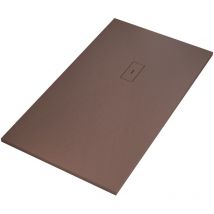 Piatto doccia in marmoresina marrone effetto pietra cemento maka, seleziona misura 90x170