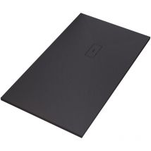 Olimpo Docce - Piatto doccia in marmoresina nero effetto pietra cemento maka, seleziona misura 100x120