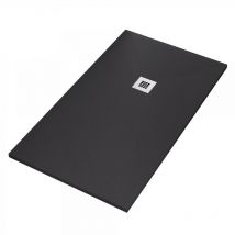 Essence Arredo Bagno - Piatto doccia mineralmarmo ardesia marmotek effetto pietra nero, dimensioni 75x90