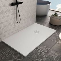 Piatto doccia mineralmarmo roma con griglia in tinta colore bianco, dimensioni 75x110