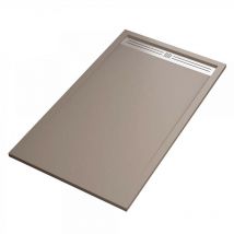 Essence Arredo Bagno - Piatto doccia mineralmarmo griglia laterale inox sabbia moon, dimensioni 80x100