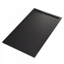 Essence Arredo Bagno - Piatto doccia mineralmarmo griglia laterale nero sun, dimensioni 90x120